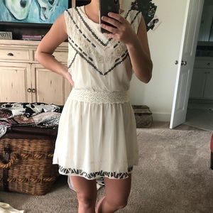 Aztec and lace dress